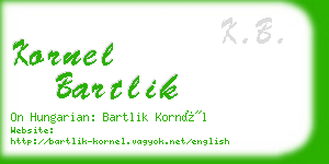 kornel bartlik business card